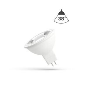 LED MR16 12V 4W SMD 38 st WW z soczewką SPECTRUM WOJ+14095 ( na stanie 21szt.)