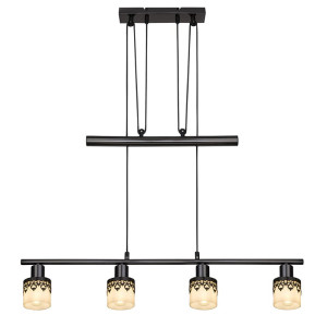 Lacey Czarny 4xE14 Lampa wisząca z regulowaną wysokością Rabalux 5345
