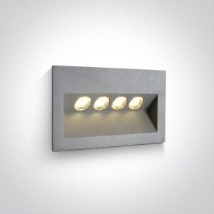 Szara LED 2x1W 3000K IP65 Oprawa zewnętrzna wpuszczana ścienno schodowa One Light 68048/G/W