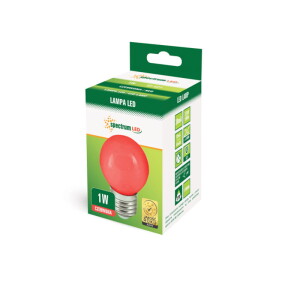 Żarówka Kulka E27 230V 1W czerwona Spectrum