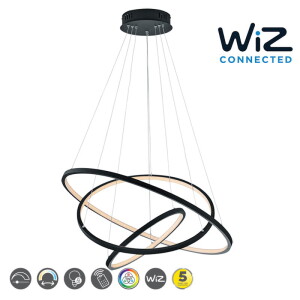 AARON LED Antracyt 80W sterowana aplikacją WIZ RGB 3000-6000K Lampa wisząca