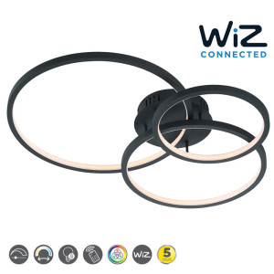 AARON LED Antracyt 36W sterowana aplikacją WIZ RGB 3000-6000K Lampa sufitowa ( Od ręki dostępna 1szt. Wysyłka 24h. )
