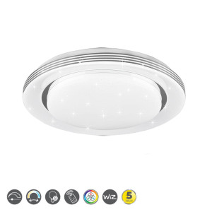ATRIA LED Biały 18W sterowany pilotem śr. 38 cm Efekt gwiaździsty 3000-6000K Plafon Trio R67041000