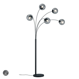 BALINI Antracyt/Przydymiony 5xE14 z włącznikiem nożnym Lampa podłogowa Trio 408500542
