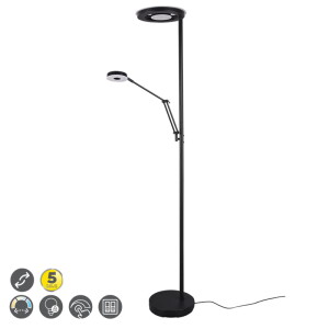 BARRIE LED Czarny mat 32W | 6W 2700 + 4000K Lampa podłogowa Trio 424210332