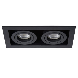 CHIMNEY Czarna 2xGU10 Oprawa podtynkowa ruchoma Lucide 09926/02/30