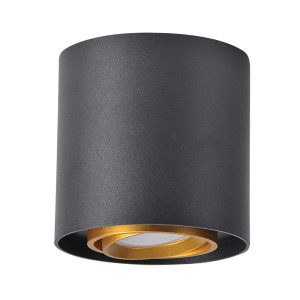 EGER | XENO GU10 okrągła czarno-złote Downlight Polux