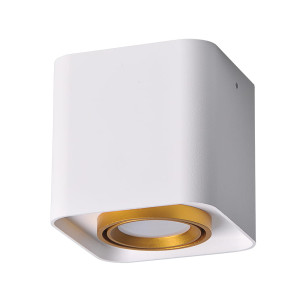 EGER | XENO GU10 kwadratowa biało-złote Downlight Polux
