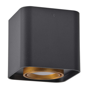 EGER | XENO GU10 kwadratowa czarno-złote Downlight Polux