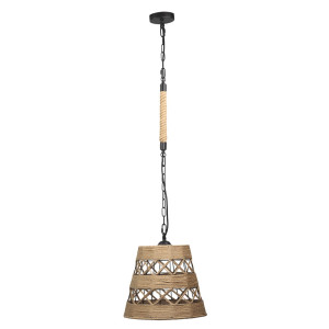 ALMA Rope 1xE27 czarny | brąz il mio Lampa wisząca Polux 314536