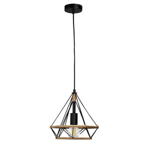 BROXTON Rope 1xE27 czarny | brąz il mio Lampa wisząca ( 2 szt. dostępne od ręki. Wysyłka 24 h. )