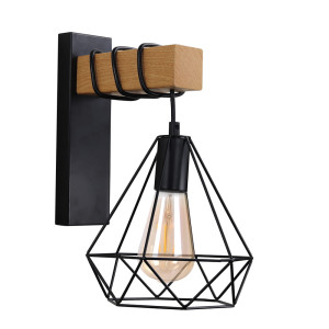 VIGO Wood 1xE27 czarny | brąz il mio Kinkiet Polux 314680