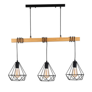 VIGO Wood 3xE27 czarny | brąz il mio Lampa wisząca Polux 314673