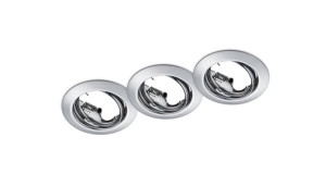 JURA 3 x Chrom okrągłe Oczko sufitowe uchylne Trio 650100306