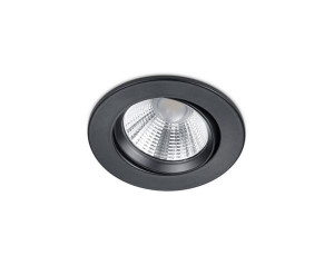 PAMIR LED DIM Czarny mat okrągłe 5,5W 3000K IP23 Ściemnialne łazienkowe oczko sufitowe uchylne Trio 650510132