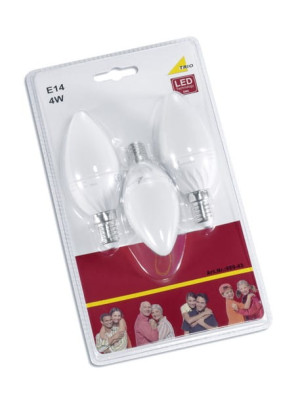 LED Trójpak 3xŚwieczka 4W E14 3000K Żarówka Trio 989-43