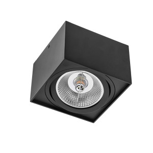 CHLOE AR111 GU10 IP20 kwadratowa czarna ruchoma downlight