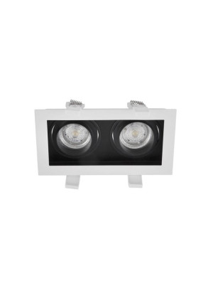 ARROYITO Biały | Czarny 2xGU10 Oczko sufitowe podwójne regulowane Luces Exclusivas LE61383