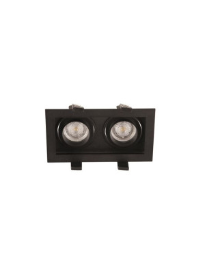 ARROYITO Czarny 2xGU10 Oczko sufitowe podwójne regulowane Luces Exclusivas LE61384