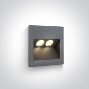 Antracyt LED 2x1W 3000K IP65 Oprawa zewnętrzna wpuszczana ścienno schodowa One Light 68046/AN/W