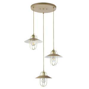 Nesrin Złoty | Beż 3xE27 Lampa wisząca Rabalux 3520