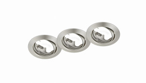 JURA 3 x Nikiel mat okrągłe Oczko sufitowe uchylne Trio 650100307