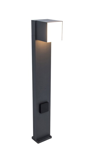 CUBA Antracyt LED z gniazdem elektrycznym, regulowana głowica 12W IP54 3000K Lampa ogrodowa stojąca Lutec 7193805118