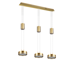 FRANKLIN Mosiądz mat LED 3x9W 3000K ściemnialna Lampa wisząca Trio 326510308 ( dostępna 1szt. )