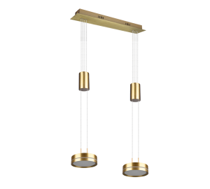 FRANKLIN Mosiądz mat LED 2x9W 3000K ściemnialna Lampa wisząca Trio 326510208