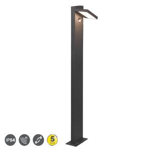 HORTON LED Antracyt wys. 1m. 8W 3000K Czujnik ruchu i zmierzchu Lampa stojąca zewnętrzna regulowana Trio 426369142