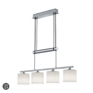 GARDA Biała Lampa wisząca 4 x E14 Regulowana wysokość