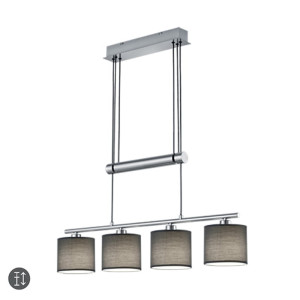 GARDA Szara Lampa wisząca 4 x E14 Regulowana wysokość