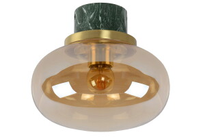 LORENA Zielony | Bursztynowy śr.23cm. IP44 E27 Łazienkowa lampa sufitowa (dostępna 2 szt. Wysyłka 24 h )