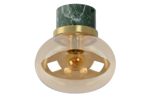 LORENA Zielony | Bursztynowy śr.18cm. IP44 E27 Łazienkowa lampa sufitowa (dostępne 4 szt. Wysyłka 24 h )