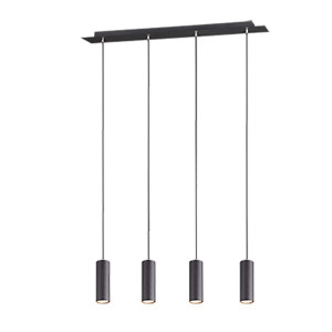 MARLEY Czarny mat 4xGU10 Lampa wisząca Trio 312400432