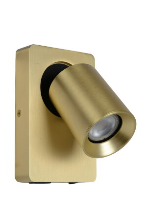 NIGEL Matowe złoto | Mosiądz LED 5W DIM Gniazdo USB GU10 3000K Kinkiet regulowany z ładowarką