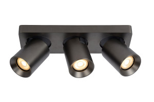 NIGEL Stal czarna LED 3x5W Dim to warm CRI95 3xGU10 2200/3000K ściemnialny Spot