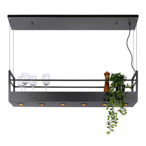 1 MIRAVELLE Czarna 6xGU10 Lampa wisząca z półką