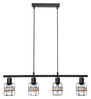 Indiana czarny | brąz 4xE14 Poczwórna lampa wisząca
