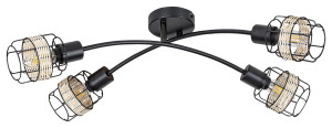 Indiana czarny | brąz 4xE14 Lampa sufitowa