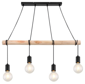 Pablo czarny | brąz 4xE27 Lampa wisząca