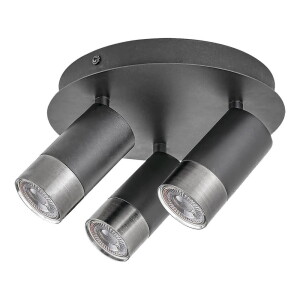 Zircon czarny mat | srebrny 3xGU10 Spot
