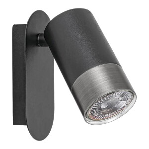 Zircon czarny mat | srebrny GU10 Kinkiet ścienny regulowany