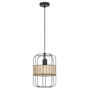 Indiana czarny | brąz Ø 22cm E27 Lampa wisząca