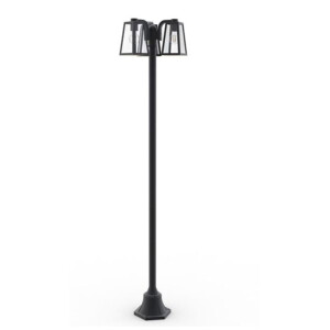 FIA Czarny mat 3xE27 wys. 1,9m. IP44 Lampa ogrodowa potrójna