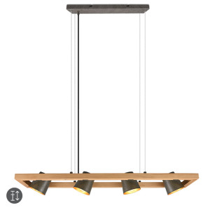 BELL Nikiel antyczny, Regulowana wysokość zawieszenia 4xE14 Lampa wisząca Trio 301900467