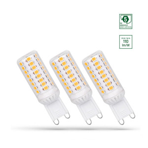Trójpak LED Premium G9 4W CW DIM SMD ściemnialna 5 lat gwarancji ( 21 kpl. dostępnych od ręki. Wysyłka 24 h. )