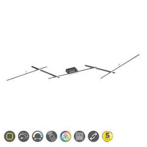 ARVIN Czarny mat DIM PILOT RGBW Regulowana LED 22W 2700-6500K ściemnialna Lampa sufitowa Trio 628410532