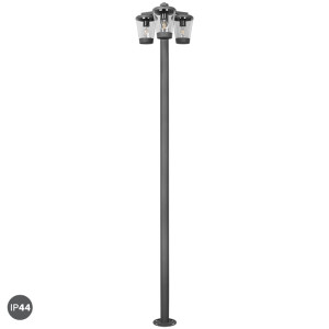 CAVADO Antracyt wys. 2,2m. 3xE27 IP44 Lampa potrójna ogrodowa stojąca Trio 411060342