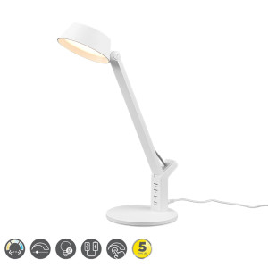 AVA Biały mat DIM LED 5W 3000+4000+6300K ściemnialna Lampka stołowa Trio 523090131